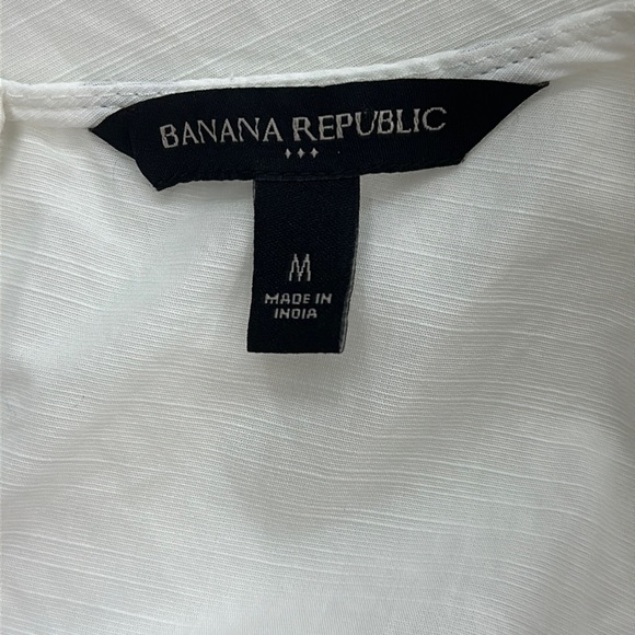 Banana Republic White Eyelet 100% Cotton Sleeveless Top with Zipper Closure Sz M - Picture 5 of 8